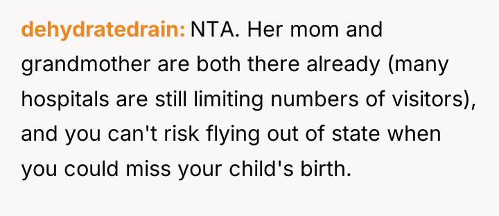 dehydratedrain NTA. Her mom and grandmother are both there already...