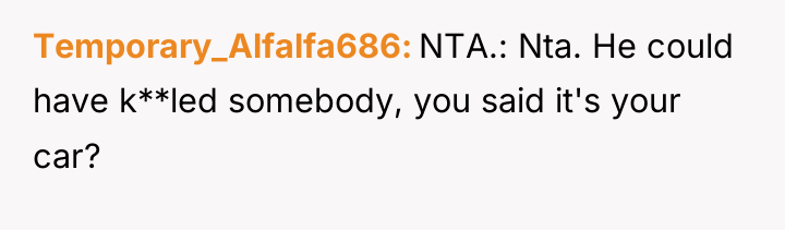 Temporary_Alfalfa686 NTA.: Nta. He could have k**led somebody, you said...