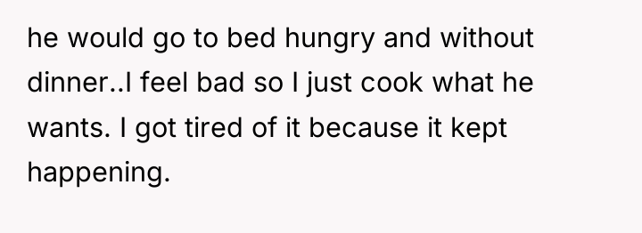 he would go to bed hungry and without dinner..I feel...