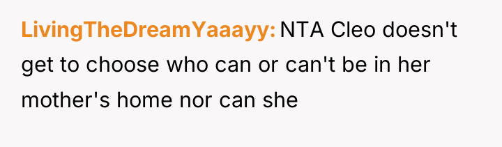 LivingTheDreamYaaayy NTA Cleo doesn't get to choose who can or...