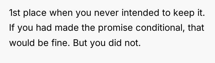 1st place when you never intended to keep it. If...