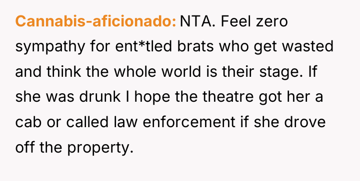 Cannabis-aficionado NTA. Feel zero sympathy for ent*tled brats who get...