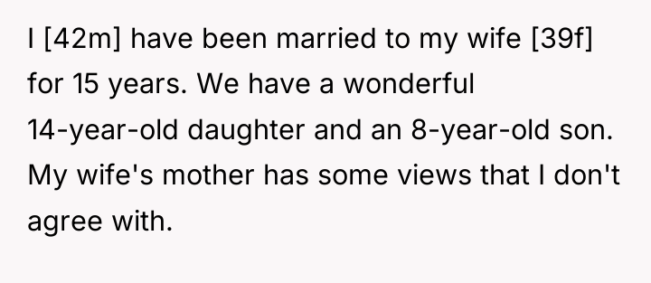 I [42m] have been married to my wife [39f] for...