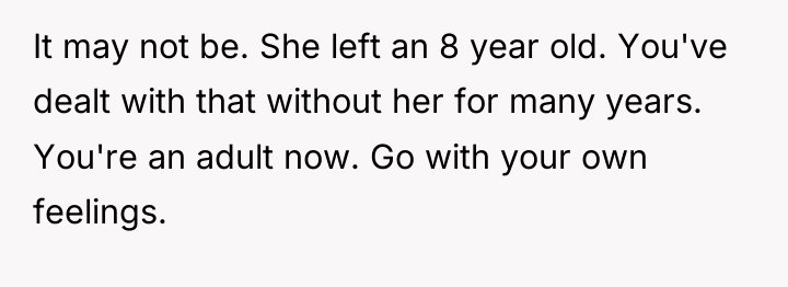 It may not be. She left an 8 year old....