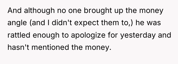 And although no one brought up the money angle (and...
