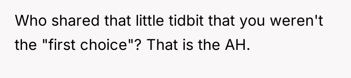 Who shared that little tidbit that you weren't the "first...