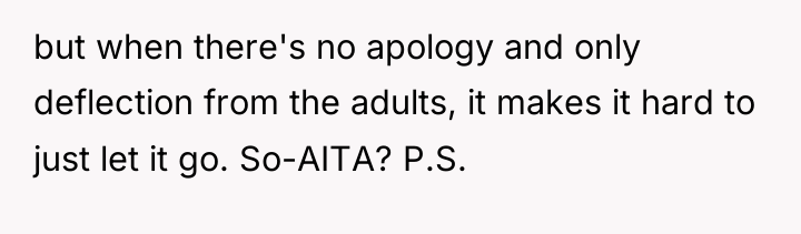 but when there's no apology and only deflection from the...