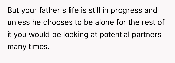 But your father's life is still in progress and unless...