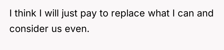 I think I will just pay to replace what I...