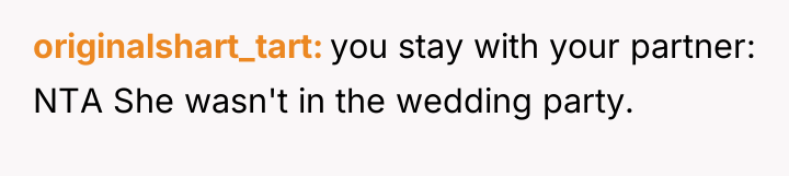 originalshart_tart you stay with your partner: NTA She wasn't in...