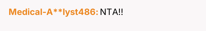 Medical-A**lyst486 NTA!!