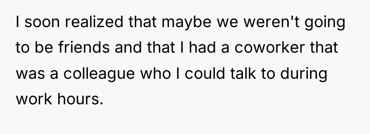 I soon realized that maybe we weren't going to be...
