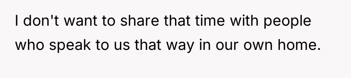 I don't want to share that time with people who...