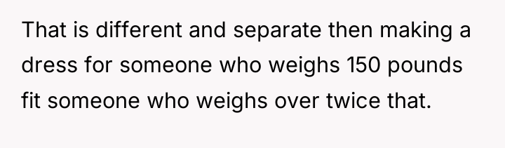 That is different and separate then making a dress for...