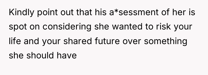 Kindly point out that his a*sessment of her is spot...