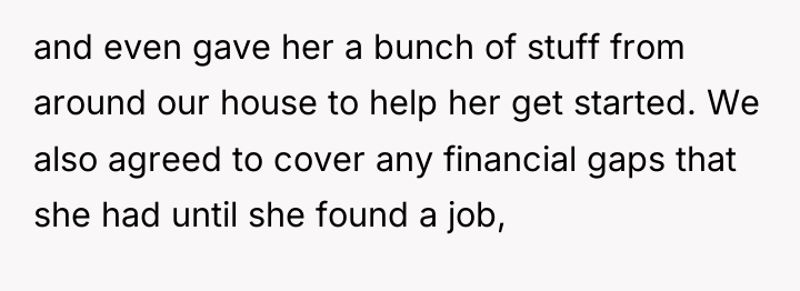 and even gave her a bunch of stuff from around...