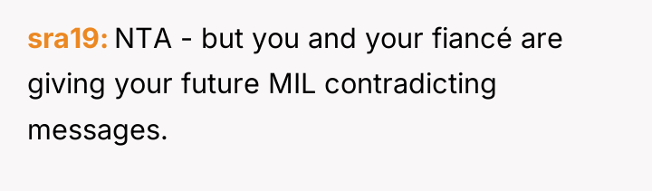 sra19 NTA - but you and your fiancé are giving...