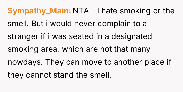 Sympathy_Main NTA - I hate smoking or the smell. But...