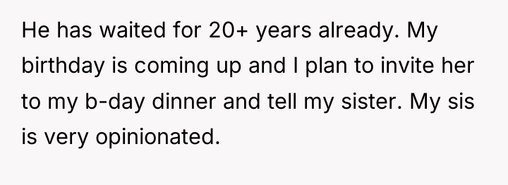 He has waited for 20+ years already. My birthday is...