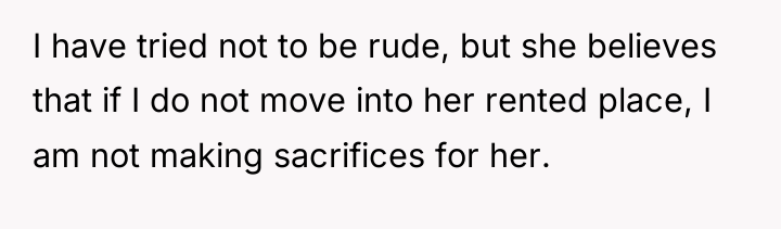 I have tried not to be rude, but she believes...