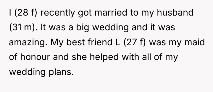 I (28 f) recently got married to my husband (31...