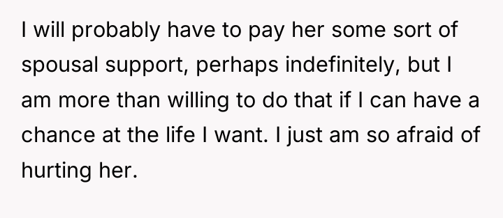 I will probably have to pay her some sort of...