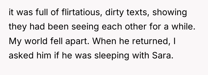 it was full of flirtatious, dirty texts, showing they had...