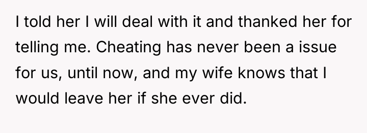 I told her I will deal with it and thanked...
