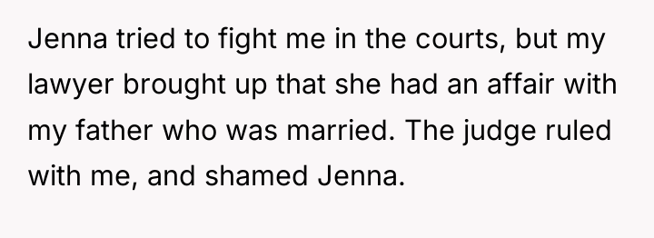 Jenna tried to fight me in the courts, but my...