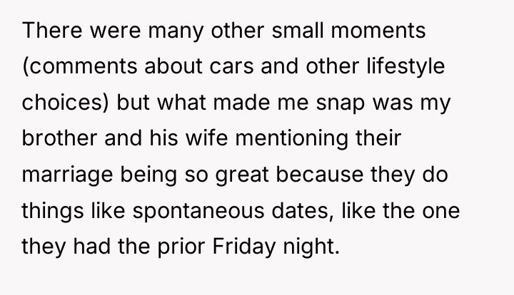 There were many other small moments (comments about cars and...