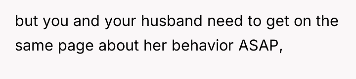 but you and your husband need to get on the...