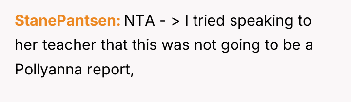 StanePantsen NTA - > I tried speaking to her teacher...