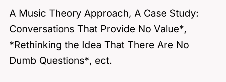 A Music Theory Approach, A Case Study: Conversations That Provide...