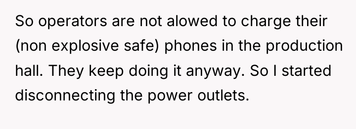 So operators are not alowed to charge their (non explosive...
