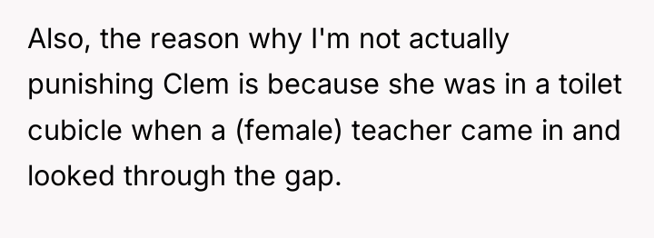 Also, the reason why I'm not actually punishing Clem is...