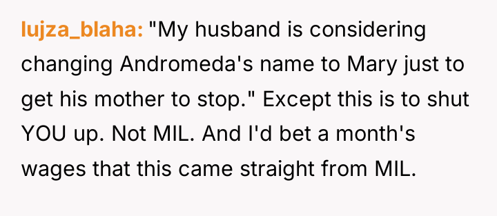 lujza_blaha "My husband is considering changing Andromeda's name to Mary...