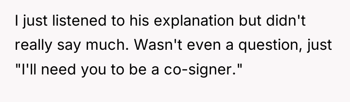 I just listened to his explanation but didn't really say...