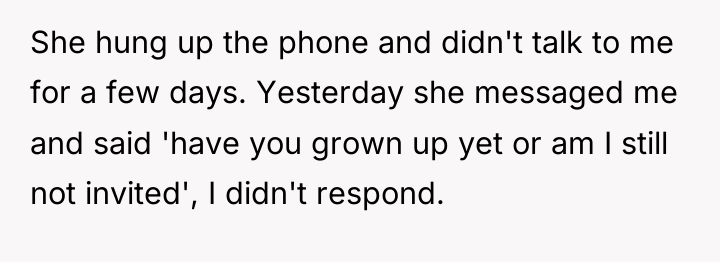She hung up the phone and didn't talk to me...