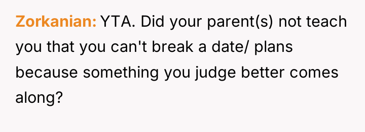 Zorkanian YTA. Did your parent(s) not teach you that you...
