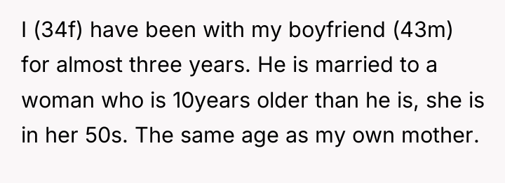 I (34f) have been with my boyfriend (43m) for almost...