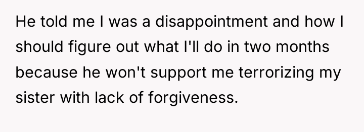 He told me I was a disappointment and how I...