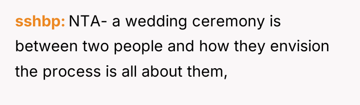 sshbp NTA- a wedding ceremony is between two people and...