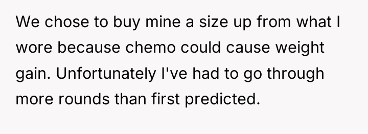 We chose to buy mine a size up from what...