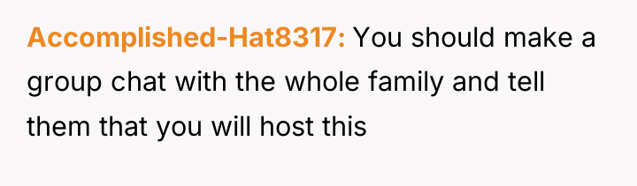 Accomplished-Hat8317 You should make a group chat with the whole...