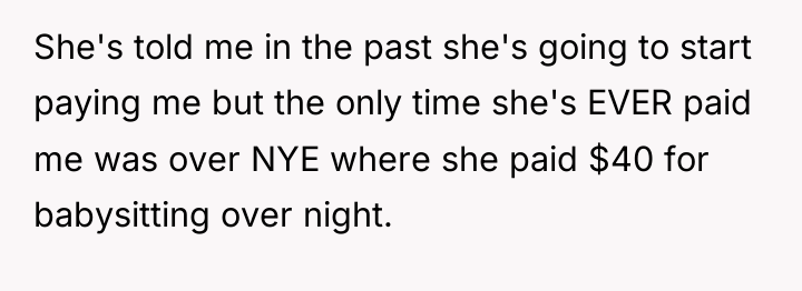 She's told me in the past she's going to start...