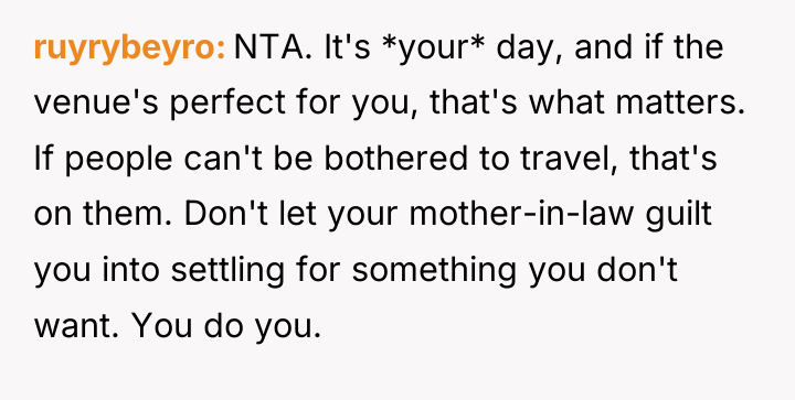 ruyrybeyro NTA. It's *your* day, and if the venue's perfect...