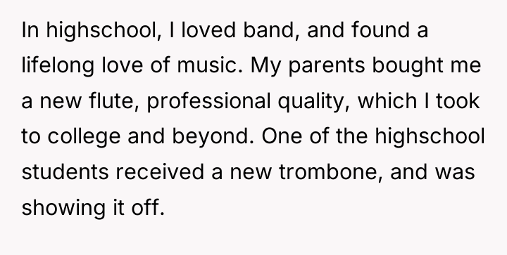 In highschool, I loved band, and found a lifelong love...