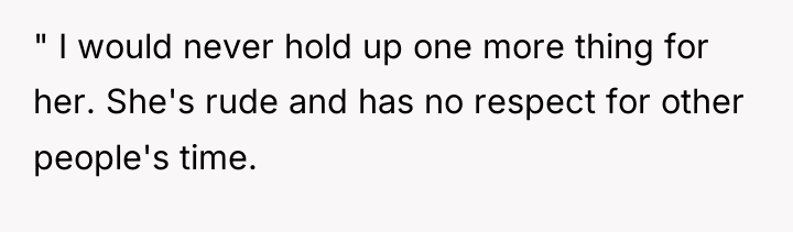 " I would never hold up one more thing for...