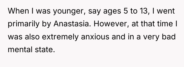 When I was younger, say ages 5 to 13, I...