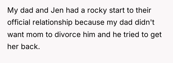 My dad and Jen had a rocky start to their...